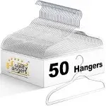 Quality Hangers Clear Plastic Hangers for Clothes | 50 Pack - 17.5 inch | Heavy Duty Hangers Space Saving Crystal Clear Acrylic Hangers | 360 Degree