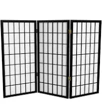 4 ft. Short Window Pane Shoji Screen - Honey - 3 Panels