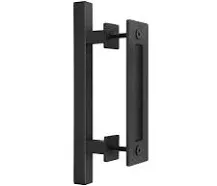 EaseLife 12&#034; Sliding Barn Door Handles and Handle-Square Black, Black 