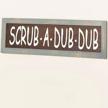 The Lakeside Collection Scrub-A-Dub-Dub Wall Hanging Wooden Sign - Novelty Bathroom Accent