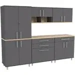 Inval Kratos 5 Piece Engineered Wood Garage Storage System in Dark Gray