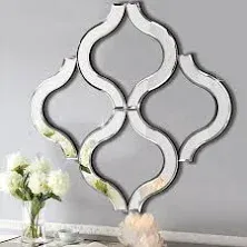 Arc-Shaped Decorative Wall Mirror Silver Color 20”X20” Large