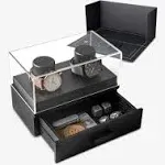 Holme &amp; Hadfield Watch Display Case Mens Organizer Black Unique Holder Stand