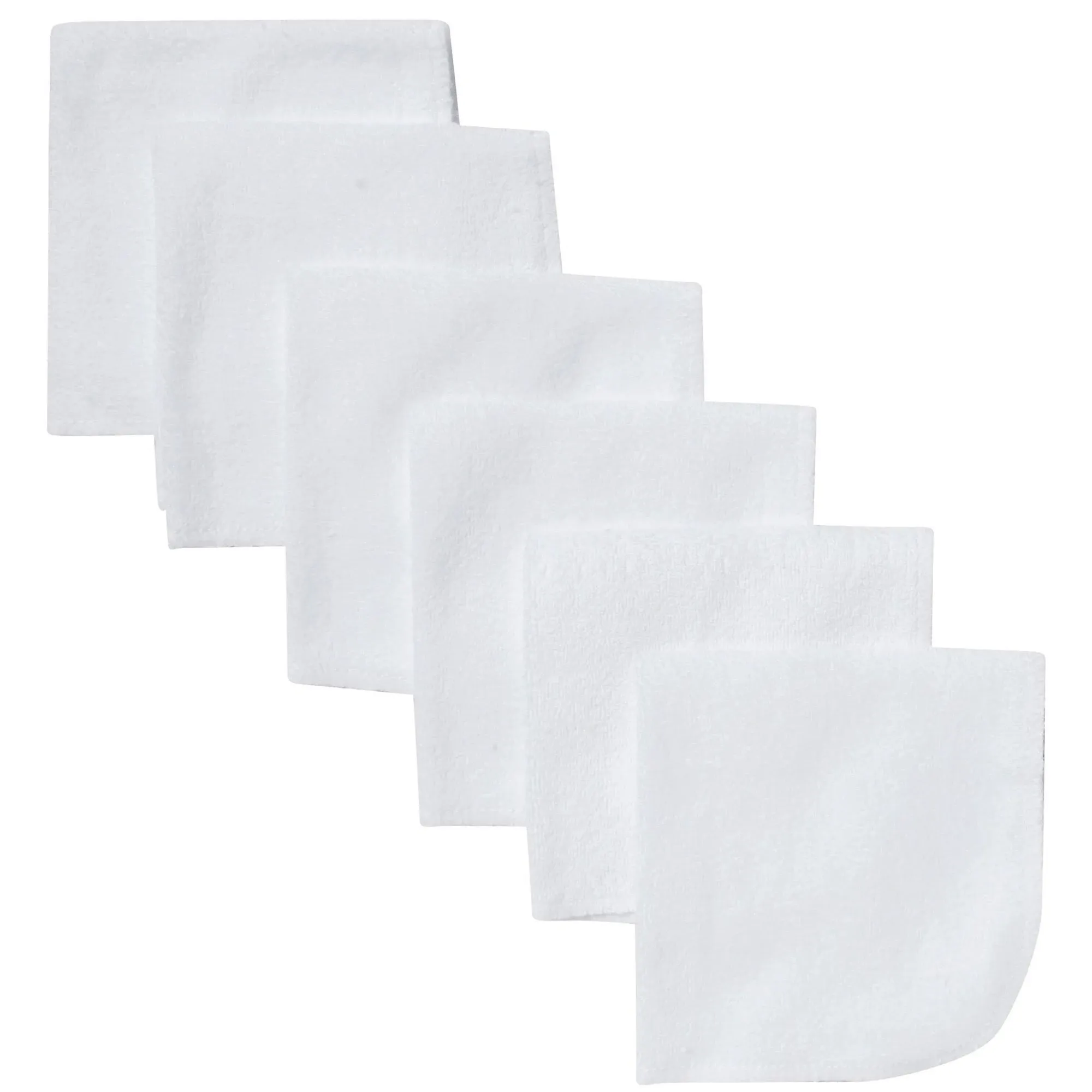 6-Pack Baby Washcloths, White