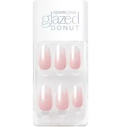 Dashing Diva Magic Press Nails - Sugared Glaze | Medium, Almond Press On Nails | Long Lasting Stick On Gel Nails | Lasts Up to 7 Days | Contains 30 Stick On Nails, 1 Prep Pad, 1 File