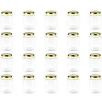 Encheng 4 oz Clear Hexagon Jars,Small Glass Jars With Lids,Mason Jars For Herb,Foods,Jams,Liquid,Spice Jars Canning Jars For Storage 30 Pack