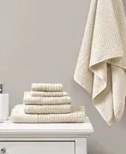 Madison Park Spa Waffle Cotton Jacquard 6-Piece Towel Set