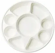 Rani Brand Authentic Indian Products Rani 9 Compartment Round Biodegradable Divided Plates Pack ~ Party