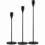 Matte Taper Candle Holders Set of 3 Candlestick Holders, set of 3 Black