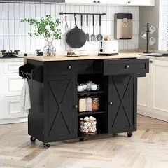 Hlr Kitchen Island on Wheels Kitchen Island with Storage&Drop Leaf