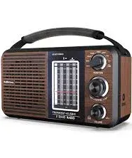 Audiocrazy Am FM Portable Radio Shortwave Radio with Bluetooth Radio Plug in Wall or Battery Powered Rechargeable Radio with Strong Recepiton Headpho