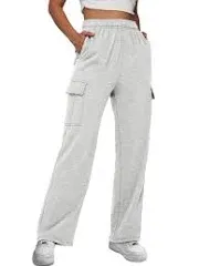 AUTOMET Womens Cargo Sweatpants Baggy Fleece High Waisted Joggers Sweat Pants Athletic Pants