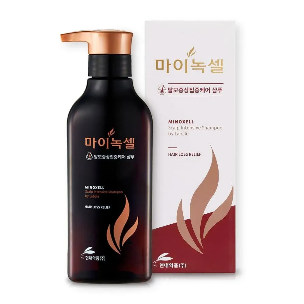 MINOXELL Scalp Intensive Shampoo - Peptide Shampoo Anti-Hair Loss Shampoo for Men Women Korean Hair Regrowth & Thickening with Panthenol Biotin, Parab