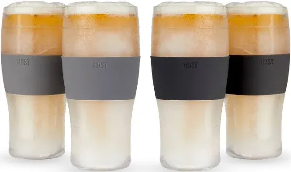 Freeze Beer Glasses 16 ounce Freezer Gel Chiller Double Wall Plastic Frozen Pint