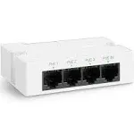 YuanLey 4 Port PoE Extender with 3 PoE Out, IEEE 8023afat Mini 4 Channel PoE Repeater 100Mbps, Wall and DIN Rail Mount Passthrough PoE AmplifierBooste