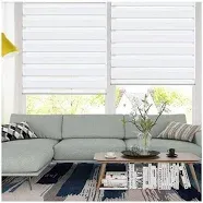 LUCKUP Horizontal Window Shade Blind Zebra Dual Roller Blinds Day &amp; Night Blind