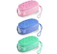 Silicone Body Brush Exfoliating Bath Scrubber Soft Shower Loofah For Kids And Ad