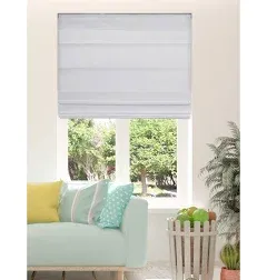 Arlo Blinds Thermal Room Darkening Fabric Roman Shades color White