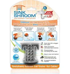 SinkShroom The Revolutionary Sink Drain Protector Hair Catcher/Strainer/Snare - Gray