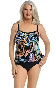 Watercolor Expressions Scoop Neck Faux Tankini One Piece - FINAL SALE