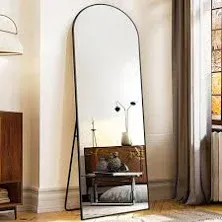 PexFix Arched Full Length Mirror 71"x32", Free Standing Wall Mirror Leaning or Hanging Mounted, Thin Aluminum Alloy Frame, Full Body Mirror for Living Room,Bedroom and Cloakroom,Dressing Room