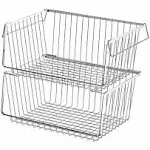 Wire Storage Baskets Stackable Large Metal Storage Organization Pantry Storage O