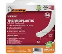 Frost King Weather Seal Thermoplastic Rubber White 3/8&#034;W x 5/16&#034; Thick x 20&#039;