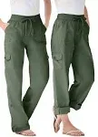 plus Size Convertible 2-In-1 Cargo Pant &amp; Capri Elastic Waist