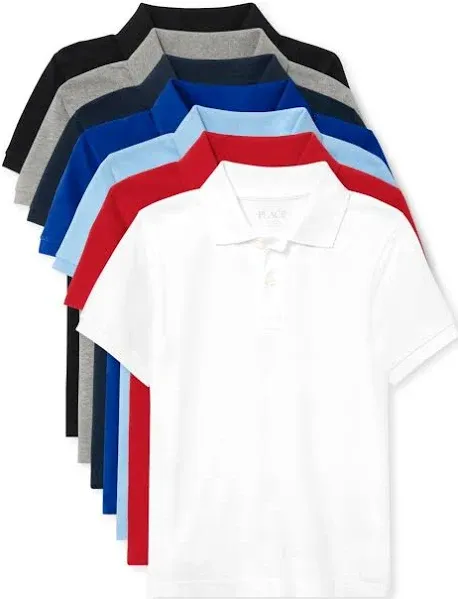 Boys Uniform Pique Polo 7-Pack - Multi