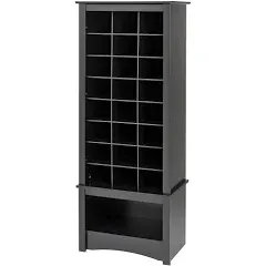 Broadway Black Tall Shoe Cubbie Cabinet - 24 Pair - 24 Pair