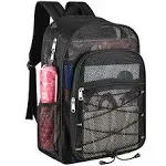 See through college mesh backpack mesh bookbag for commuting swimming beach outdoor sports heavy duty mesh backpack