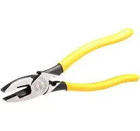 Klein D213-9NE-CR 9-Inch High Leverage Side Cutting &amp; Connector Crimping Plier 