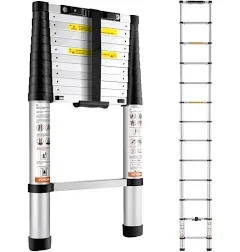 VEVOR 12.5 ft. Multi-Purpose Portable Aluminum Extension Step Telescoping Ladder