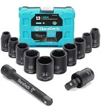 DuraTech 1/2 inch Drive Impact Socket Set