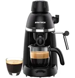 8 oz 1-4 Cup Espresso Machine with 3.5 Bar Steam Milk Frother, 240 ml Coffee Machine Black