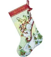 Dimensions Counted Cross Stitch Kit 16&#034; Long-Sledding Snowmen Stocking Christmas