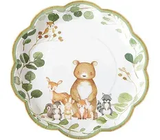  Woodland Baby Shower, 9 Inch, 9 in. Decorative Premium Paper Plates (Set of 