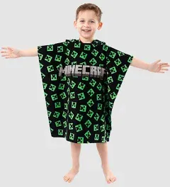 Minecraft Creeper Hooded Towel Poncho