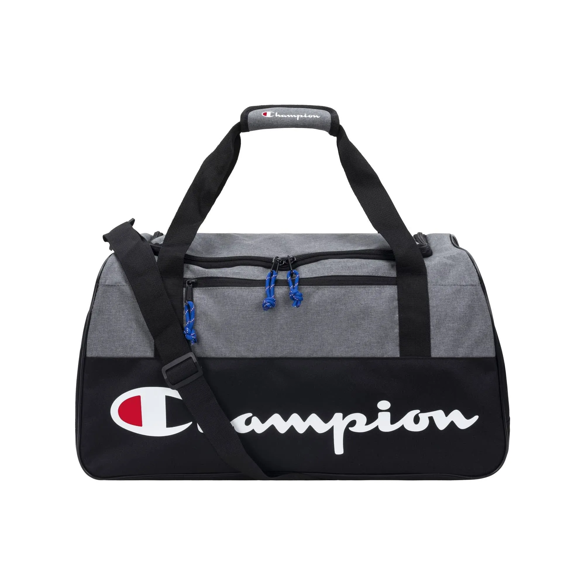 Champion Utility Duffel Gym Lifestyle Bag Oversized Logo One Size black Gray