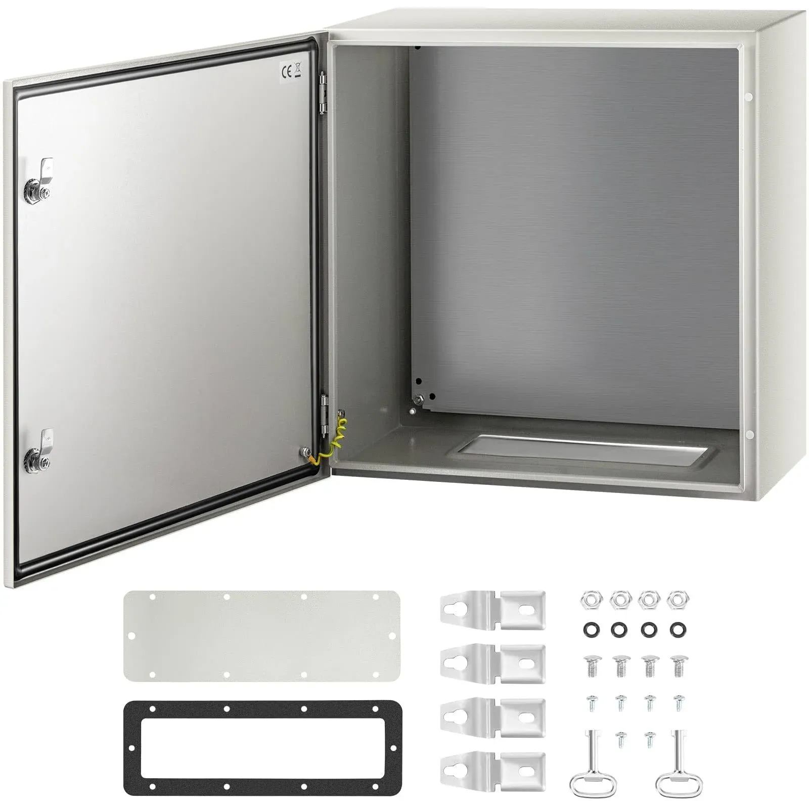 VEVOR NEMA Steel Enclosure, 24 x 24 x 12'' NEMA 4X Steel Electrical Box, IP66 Waterproof & Dustproof, Outdoor/Indoor Electrical Junction Box, with Mounting Plate