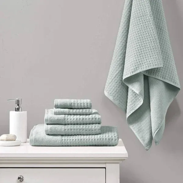 Madison Park Spa Waffle Cotton Jacquard 6-Piece Towel Set