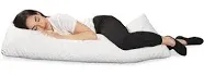 EnerPlex Body Pillow for Adults - Adjustable 54 x 20 Inch Long Pillow Shredded Memory Foam Pillows w/Plush Viscose Cover for Adults & Kids - Pregnancy Pillow for Sleeping