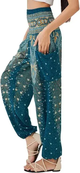 Joob Joob Boho Pants for Women - Hippie Harem Pants Women - Womens Yoga Pants – Comfy Bohemian Flowy Hippie Clothes