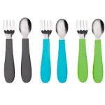 WeeSprout Toddler Utensils, 3 Forks & 3 Spoons, 18/8 Stainless Steel & Food Grade Silicone