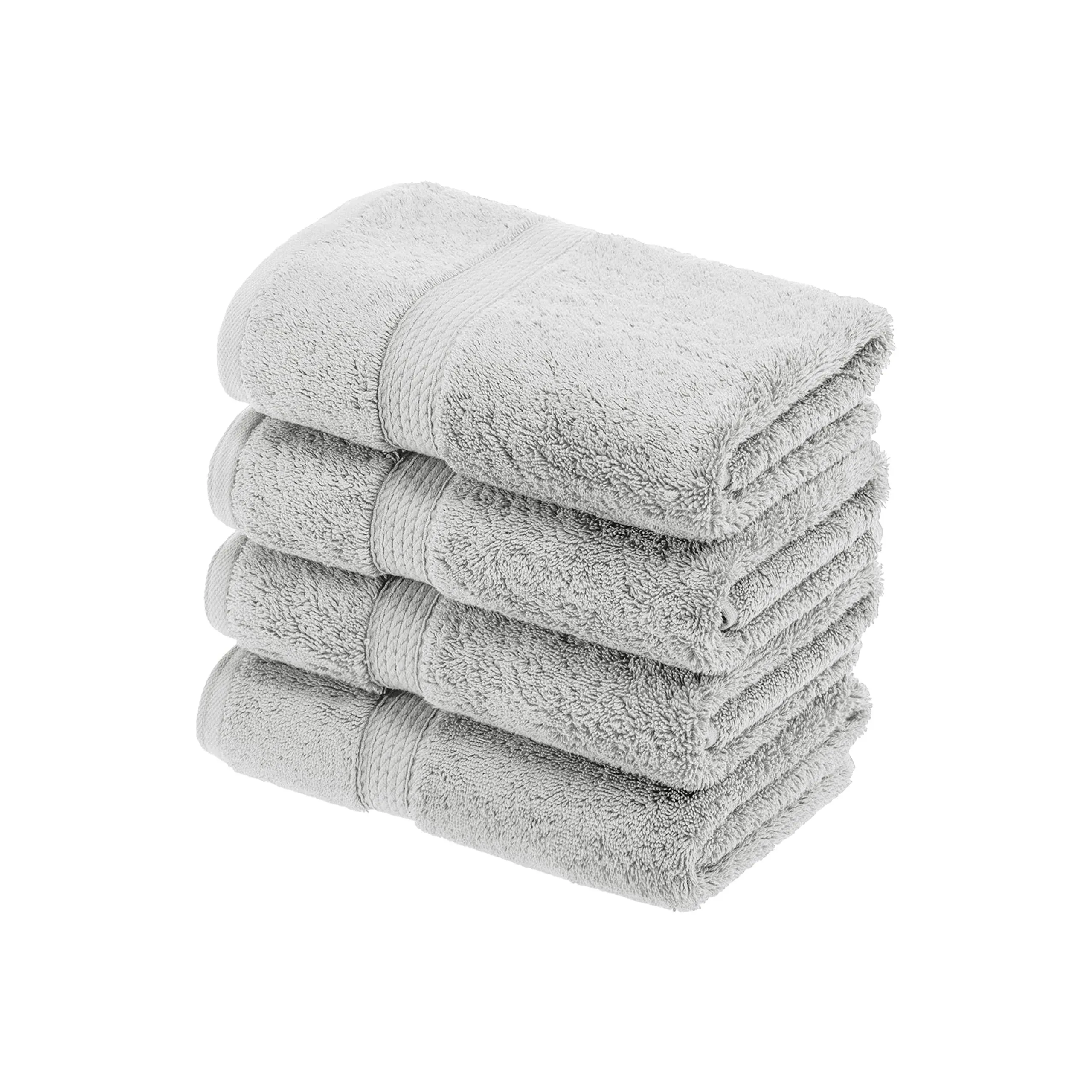 Superior Egyptian Cotton 4-Piece Hand Towel Set - Silver