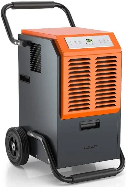 Costway Portable Commercial Dehumidifier with Water Tank and Drainage Pipe