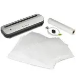 Space-Saving Vacuum Sealer with Bags and Roll