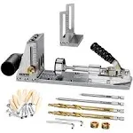 Pocket Hole Jig Kit, Professional and Upgraded All-Metal Pocket Screw Jig wit...