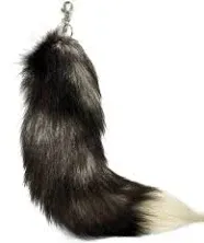 TMEEIHNSS 17" Huge Real Fox Tail Fluffy Fur Keychain Cosplay Tails Charm Accessories Handbag Tassel Ring Key Chain