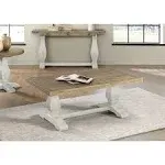 Martin Svensson Home Napa Pedestal Coffee Table, White Stain and Reclaimed Natural